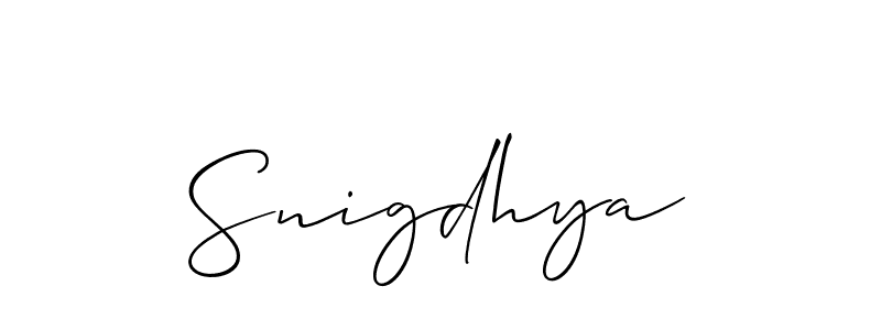 Make a beautiful signature design for name Snigdhya. With this signature (Allison_Script) style, you can create a handwritten signature for free. Snigdhya signature style 2 images and pictures png
