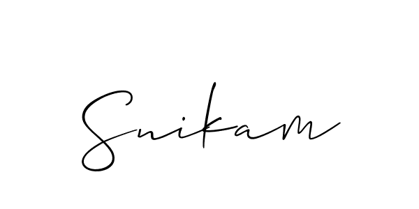 You should practise on your own different ways (Allison_Script) to write your name (Snikam) in signature. don't let someone else do it for you. Snikam signature style 2 images and pictures png