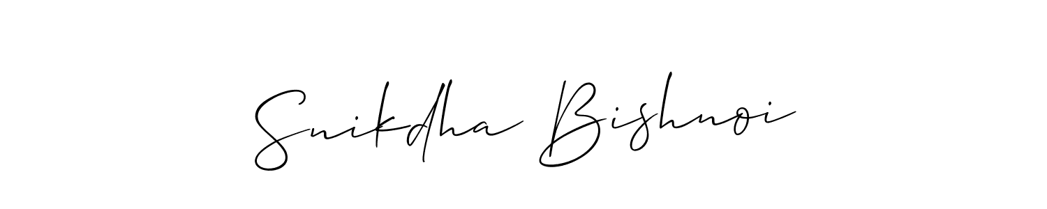 How to make Snikdha Bishnoi signature? Allison_Script is a professional autograph style. Create handwritten signature for Snikdha Bishnoi name. Snikdha Bishnoi signature style 2 images and pictures png