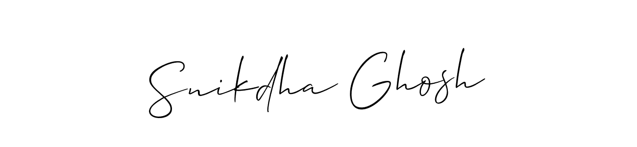 You should practise on your own different ways (Allison_Script) to write your name (Snikdha Ghosh) in signature. don't let someone else do it for you. Snikdha Ghosh signature style 2 images and pictures png