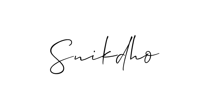 It looks lik you need a new signature style for name Snikdho. Design unique handwritten (Allison_Script) signature with our free signature maker in just a few clicks. Snikdho signature style 2 images and pictures png