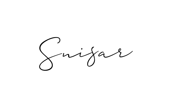 Make a beautiful signature design for name Snisar. With this signature (Allison_Script) style, you can create a handwritten signature for free. Snisar signature style 2 images and pictures png