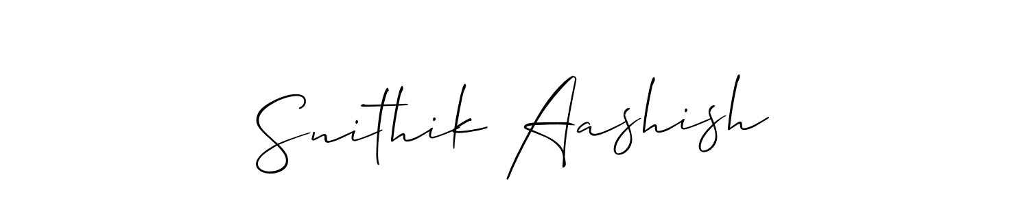 Use a signature maker to create a handwritten signature online. With this signature software, you can design (Allison_Script) your own signature for name Snithik Aashish. Snithik Aashish signature style 2 images and pictures png