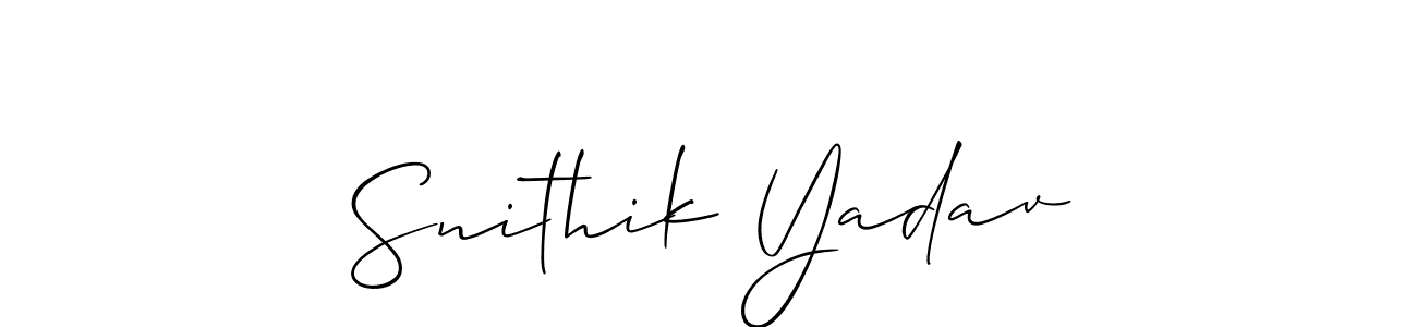 How to make Snithik Yadav signature? Allison_Script is a professional autograph style. Create handwritten signature for Snithik Yadav name. Snithik Yadav signature style 2 images and pictures png
