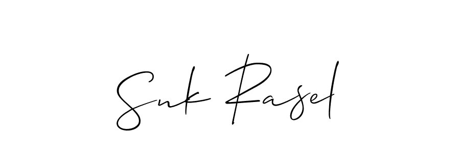 Also You can easily find your signature by using the search form. We will create Snk Rasel name handwritten signature images for you free of cost using Allison_Script sign style. Snk Rasel signature style 2 images and pictures png