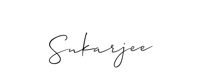 Allison_Script is a professional signature style that is perfect for those who want to add a touch of class to their signature. It is also a great choice for those who want to make their signature more unique. Get Snkarjee name to fancy signature for free. Snkarjee signature style 2 images and pictures png