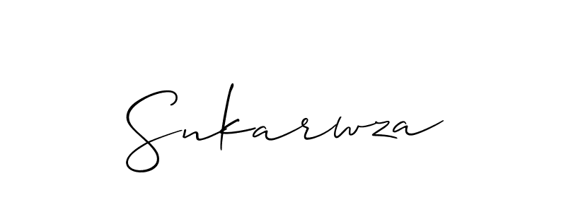Design your own signature with our free online signature maker. With this signature software, you can create a handwritten (Allison_Script) signature for name Snkarwza. Snkarwza signature style 2 images and pictures png