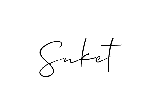 Make a beautiful signature design for name Snket. With this signature (Allison_Script) style, you can create a handwritten signature for free. Snket signature style 2 images and pictures png