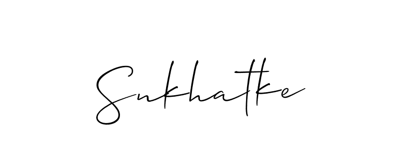 Make a short Snkhatke signature style. Manage your documents anywhere anytime using Allison_Script. Create and add eSignatures, submit forms, share and send files easily. Snkhatke signature style 2 images and pictures png
