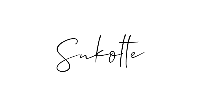 Design your own signature with our free online signature maker. With this signature software, you can create a handwritten (Allison_Script) signature for name Snkolte. Snkolte signature style 2 images and pictures png