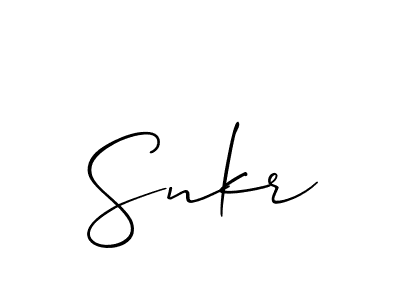 Design your own signature with our free online signature maker. With this signature software, you can create a handwritten (Allison_Script) signature for name Snkr. Snkr signature style 2 images and pictures png
