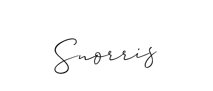 How to make Snorris signature? Allison_Script is a professional autograph style. Create handwritten signature for Snorris name. Snorris signature style 2 images and pictures png