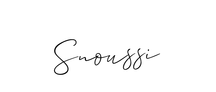 How to make Snoussi name signature. Use Allison_Script style for creating short signs online. This is the latest handwritten sign. Snoussi signature style 2 images and pictures png