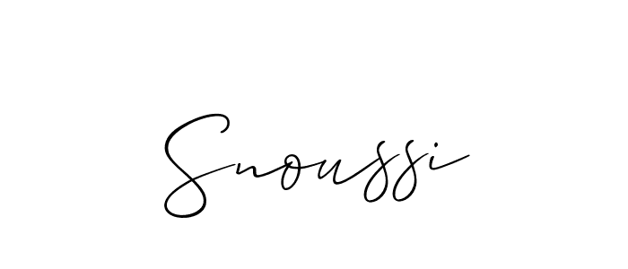 How to make Snoussi name signature. Use Allison_Script style for creating short signs online. This is the latest handwritten sign. Snoussi signature style 2 images and pictures png