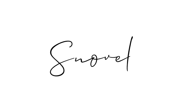 Make a beautiful signature design for name Snovel. With this signature (Allison_Script) style, you can create a handwritten signature for free. Snovel signature style 2 images and pictures png