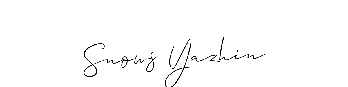Also we have Snows Yazhin name is the best signature style. Create professional handwritten signature collection using Allison_Script autograph style. Snows Yazhin signature style 2 images and pictures png