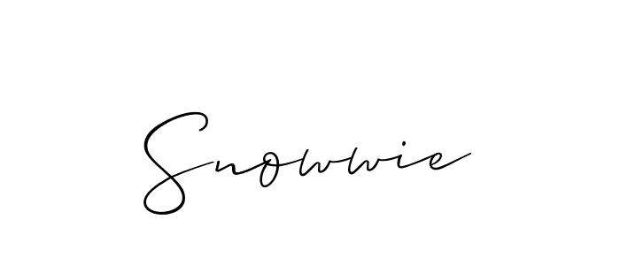 Use a signature maker to create a handwritten signature online. With this signature software, you can design (Allison_Script) your own signature for name Snowwie. Snowwie signature style 2 images and pictures png