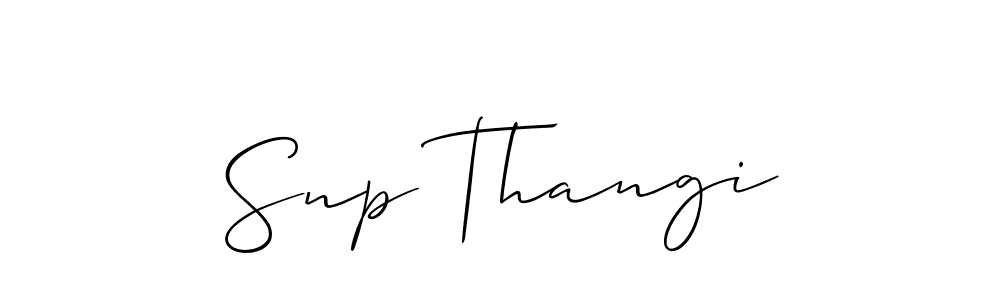 Similarly Allison_Script is the best handwritten signature design. Signature creator online .You can use it as an online autograph creator for name Snp Thangi. Snp Thangi signature style 2 images and pictures png