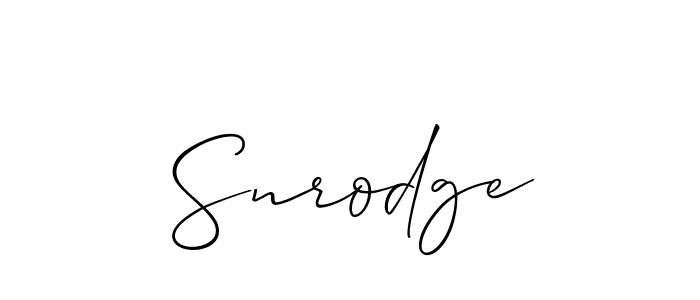 if you are searching for the best signature style for your name Snrodge. so please give up your signature search. here we have designed multiple signature styles  using Allison_Script. Snrodge signature style 2 images and pictures png