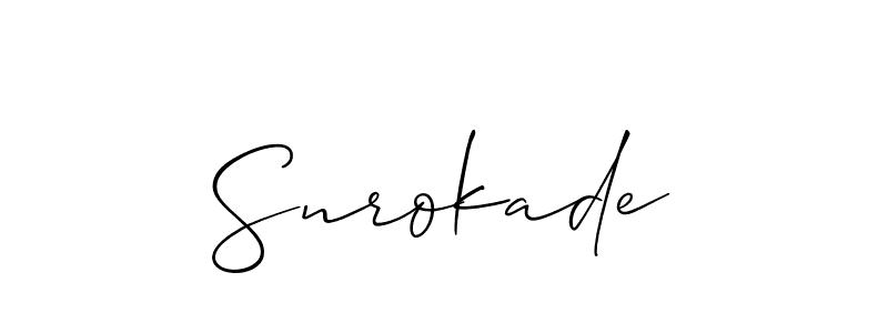 Best and Professional Signature Style for Snrokade. Allison_Script Best Signature Style Collection. Snrokade signature style 2 images and pictures png