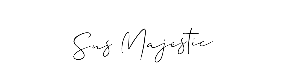 Create a beautiful signature design for name Sns Majestic. With this signature (Allison_Script) fonts, you can make a handwritten signature for free. Sns Majestic signature style 2 images and pictures png