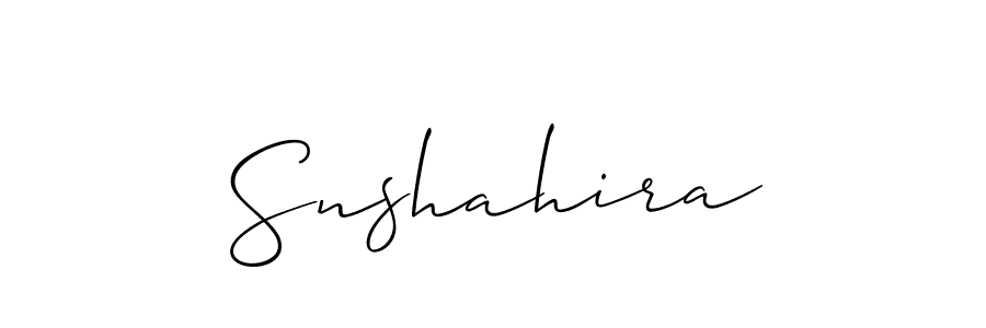 Make a beautiful signature design for name Snshahira. With this signature (Allison_Script) style, you can create a handwritten signature for free. Snshahira signature style 2 images and pictures png