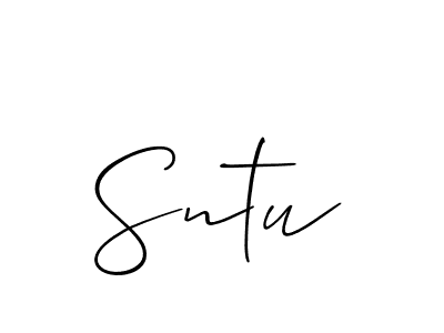 Also You can easily find your signature by using the search form. We will create Sntu name handwritten signature images for you free of cost using Allison_Script sign style. Sntu signature style 2 images and pictures png