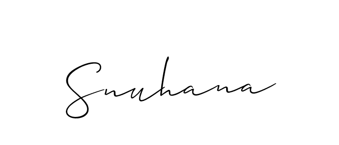 Also You can easily find your signature by using the search form. We will create Snuhana name handwritten signature images for you free of cost using Allison_Script sign style. Snuhana signature style 2 images and pictures png