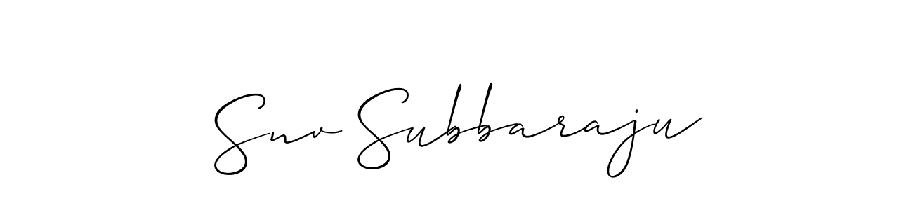 Also we have Snv Subbaraju name is the best signature style. Create professional handwritten signature collection using Allison_Script autograph style. Snv Subbaraju signature style 2 images and pictures png