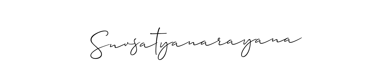 You should practise on your own different ways (Allison_Script) to write your name (Snvsatyanarayana) in signature. don't let someone else do it for you. Snvsatyanarayana signature style 2 images and pictures png