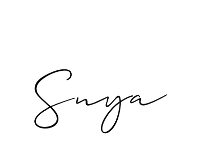 The best way (Allison_Script) to make a short signature is to pick only two or three words in your name. The name Snya include a total of six letters. For converting this name. Snya signature style 2 images and pictures png