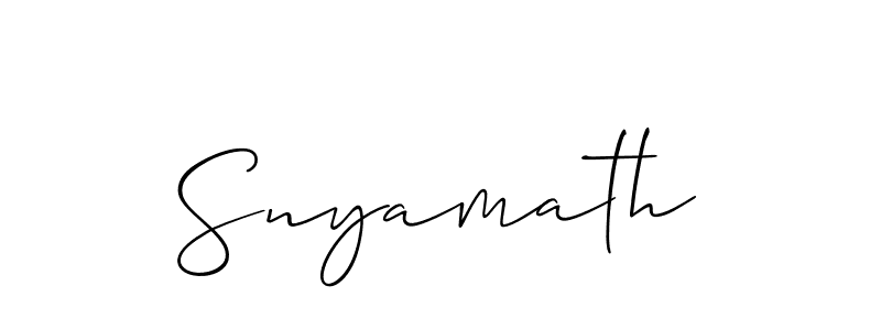 Best and Professional Signature Style for Snyamath. Allison_Script Best Signature Style Collection. Snyamath signature style 2 images and pictures png