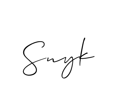 How to Draw Snyk signature style? Allison_Script is a latest design signature styles for name Snyk. Snyk signature style 2 images and pictures png