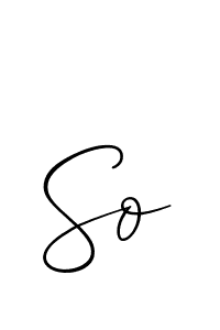 Make a short So signature style. Manage your documents anywhere anytime using Allison_Script. Create and add eSignatures, submit forms, share and send files easily. So signature style 2 images and pictures png