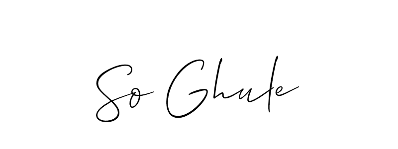 Similarly Allison_Script is the best handwritten signature design. Signature creator online .You can use it as an online autograph creator for name So Ghule. So Ghule signature style 2 images and pictures png