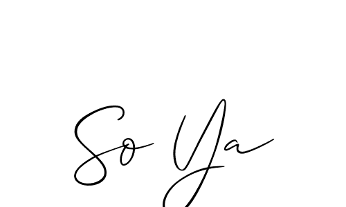 if you are searching for the best signature style for your name So Ya. so please give up your signature search. here we have designed multiple signature styles  using Allison_Script. So Ya signature style 2 images and pictures png