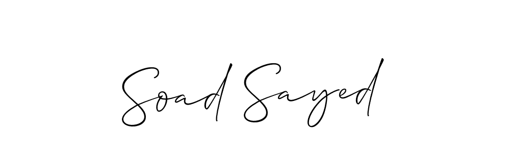 How to make Soad Sayed name signature. Use Allison_Script style for creating short signs online. This is the latest handwritten sign. Soad Sayed signature style 2 images and pictures png