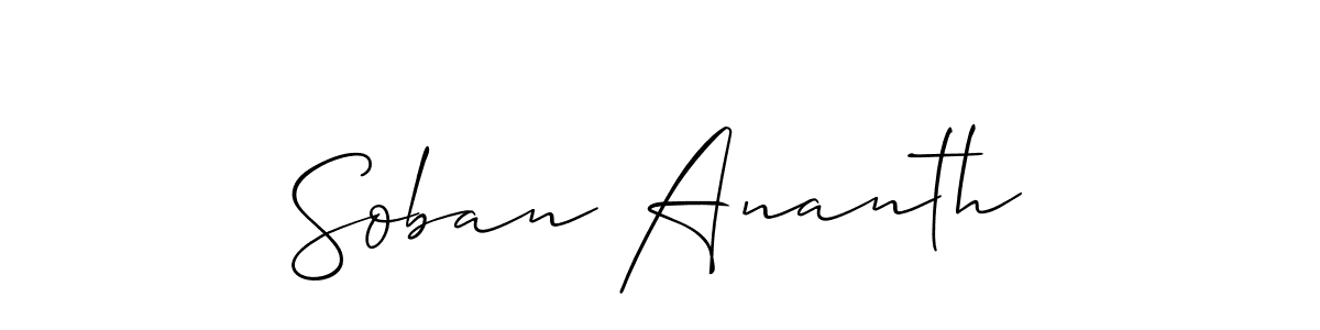 Similarly Allison_Script is the best handwritten signature design. Signature creator online .You can use it as an online autograph creator for name Soban Ananth. Soban Ananth signature style 2 images and pictures png
