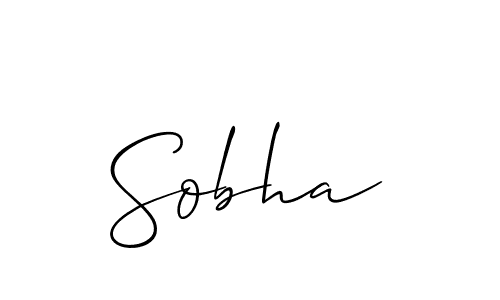 Create a beautiful signature design for name Sobha. With this signature (Allison_Script) fonts, you can make a handwritten signature for free. Sobha signature style 2 images and pictures png