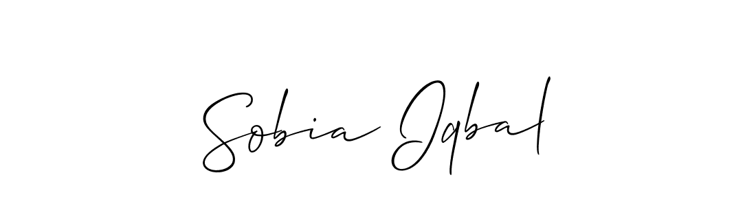 Create a beautiful signature design for name Sobia Iqbal. With this signature (Allison_Script) fonts, you can make a handwritten signature for free. Sobia Iqbal signature style 2 images and pictures png