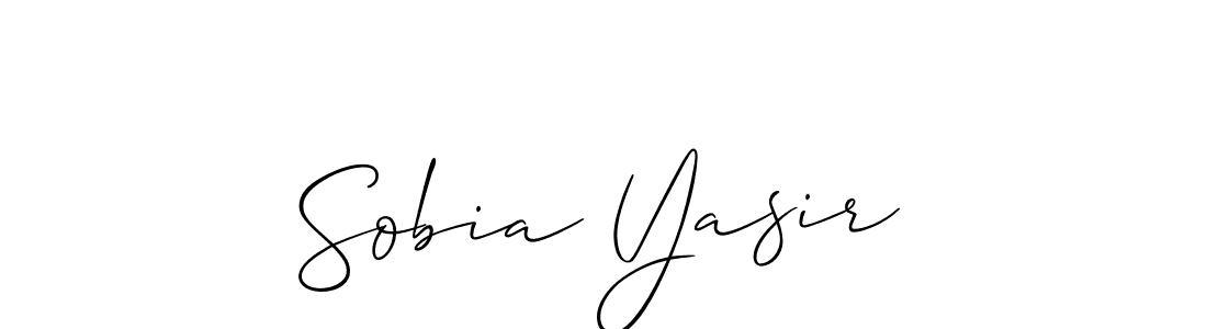 Make a beautiful signature design for name Sobia Yasir. With this signature (Allison_Script) style, you can create a handwritten signature for free. Sobia Yasir signature style 2 images and pictures png