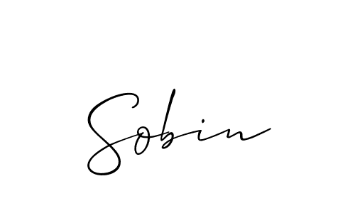 The best way (Allison_Script) to make a short signature is to pick only two or three words in your name. The name Sobin include a total of six letters. For converting this name. Sobin signature style 2 images and pictures png