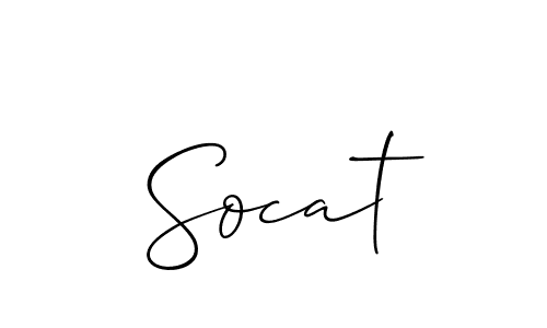 Similarly Allison_Script is the best handwritten signature design. Signature creator online .You can use it as an online autograph creator for name Socat. Socat signature style 2 images and pictures png