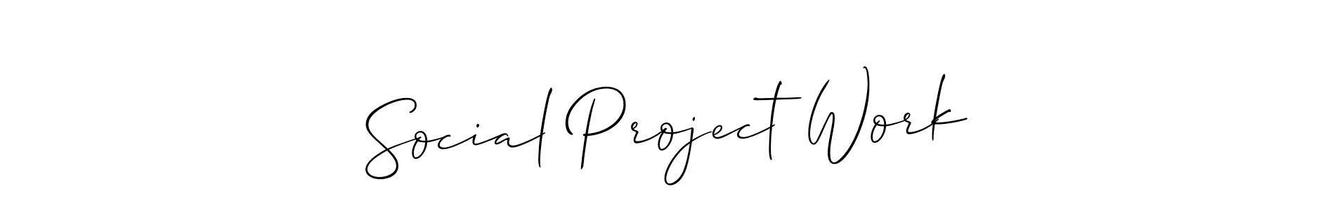 Use a signature maker to create a handwritten signature online. With this signature software, you can design (Allison_Script) your own signature for name Social Project Work. Social Project Work signature style 2 images and pictures png