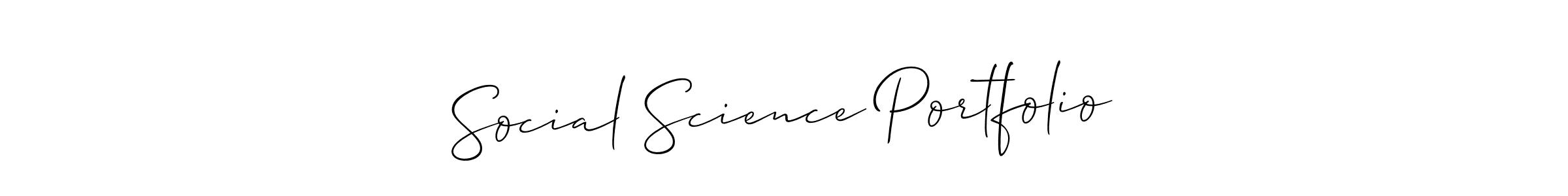 Create a beautiful signature design for name Social Science Portfolio. With this signature (Allison_Script) fonts, you can make a handwritten signature for free. Social Science Portfolio signature style 2 images and pictures png