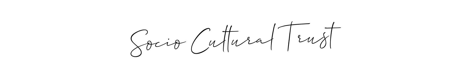 The best way (Allison_Script) to make a short signature is to pick only two or three words in your name. The name Socio Cultural Trust include a total of six letters. For converting this name. Socio Cultural Trust signature style 2 images and pictures png