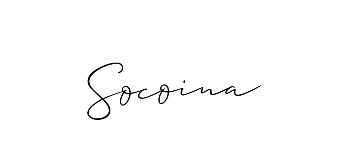 You should practise on your own different ways (Allison_Script) to write your name (Socoina) in signature. don't let someone else do it for you. Socoina signature style 2 images and pictures png