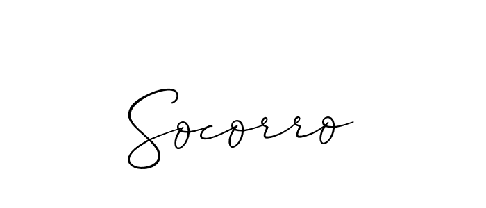 Make a beautiful signature design for name Socorro. With this signature (Allison_Script) style, you can create a handwritten signature for free. Socorro signature style 2 images and pictures png