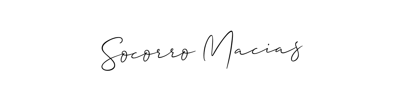 Make a short Socorro Macias signature style. Manage your documents anywhere anytime using Allison_Script. Create and add eSignatures, submit forms, share and send files easily. Socorro Macias signature style 2 images and pictures png
