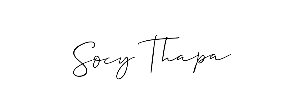 Allison_Script is a professional signature style that is perfect for those who want to add a touch of class to their signature. It is also a great choice for those who want to make their signature more unique. Get Socy Thapa name to fancy signature for free. Socy Thapa signature style 2 images and pictures png